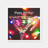 kerstsnoepriet op cocktailparty-glas servetten (Voorkant)