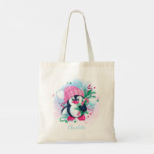 kerstsnoepriet Penguin - Gepersonaliseerde naam Tote Bag (Achterkant)