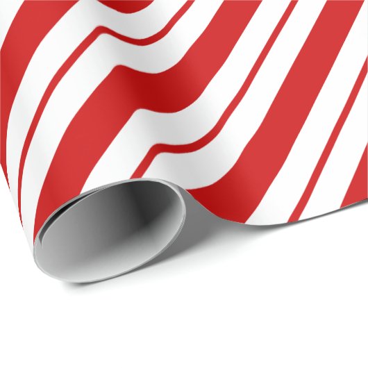 kerstsnoepriet rode strepes, aangepaste goudtekst cadeaupapier (Rol Hoek)