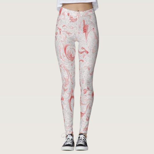kerstsnoepriet rood en witte streep leggings (Voorkant)
