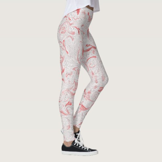 kerstsnoepriet rood en witte streep leggings (Rechts)