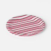 kerstsnoepriet Stripe Papieren Bordje (Gekanteld)