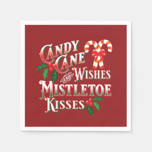 KERSTSNOEPRIET WENST MISTLETOE KUSJES PAPIER SERVET