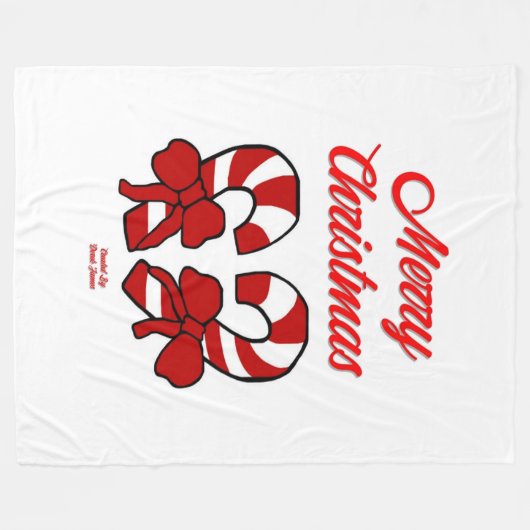 kerstsnoeprietjes grote vlooienmandje fleece deken (Voorkant (Horizontaal))