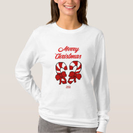 kerstsnoeprietjes Shirt voor dames met lange mouwe