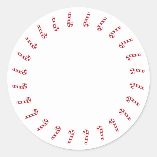 Kerstsnoeprietrand rode witte blanco schatje ronde sticker (Voorkant)