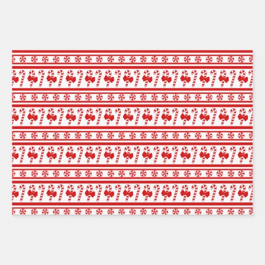 kerstsnoeprietstrepen inpakpapier vel (Voorkant 3)