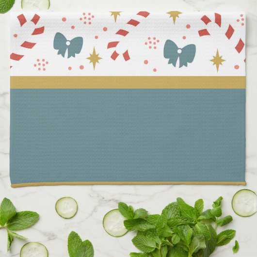 kerstsnoeprietten theedoek (Gevouwen)