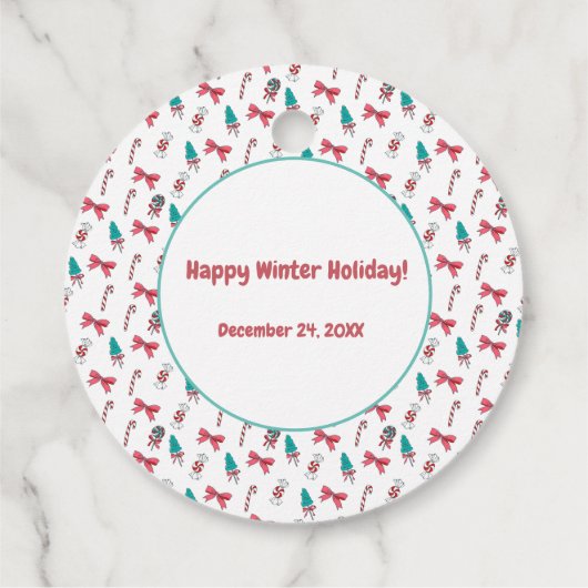 kerstsnoepschilderpatroon bedankjes labels (Achterkant)