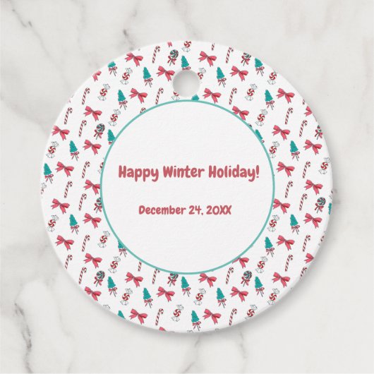 kerstsnoepschilderpatroon bedankjes labels (Voorkant)