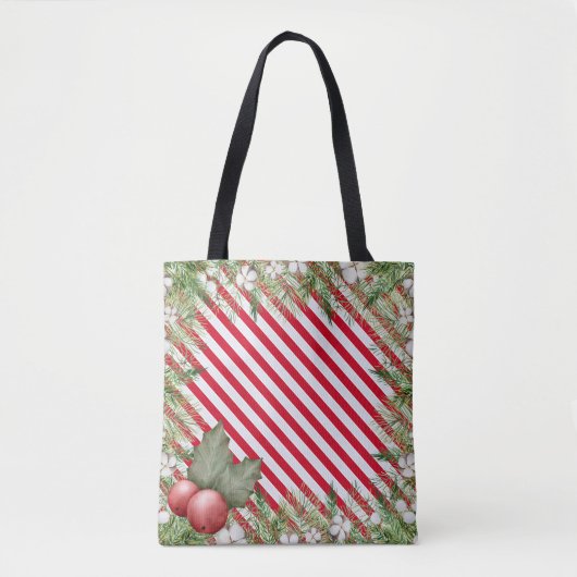 kerstsnoepschilderpatroon tote bag (Voorkant)