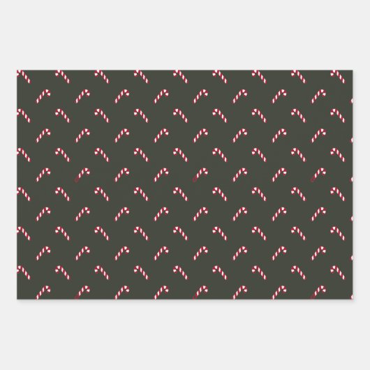 kerstsnoepsuikerriet donkerdenboomgroen schattig inpakpapier vel (Voorkant 3)