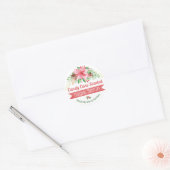 kerstsnoepsuikerriet, gecentreerde suikerstroopeti ronde sticker (Envelop)