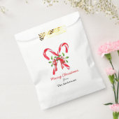 Kerstsnoepsuikerriet met boegband voor kerstmis bedankzakje (Gezegeld)