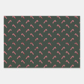 Kerstsnoepsuikerriet met groene rode schattige ele inpakpapier vel (Voorkant)