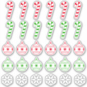 kerstsnoepsuikerriet, Ornament, Snowflake Symbolen Sticker (Voorkant)
