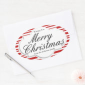 kerstsnoepwinkel ovale sticker (Envelop)
