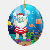 kerstsnorkelende kerstman keramisch ornament (Links)