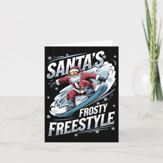 Kerstsnowboarden Kerstman Snowboarder Kerstmannen Kaart (Voorkant)
