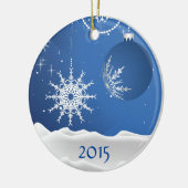 Kerstsnowflake & Ball-versiering Naam toevoegen Keramisch Ornament (Links)