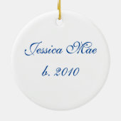 Kerstsnowflake & Ball-versiering Naam toevoegen Keramisch Ornament (Achterkant)