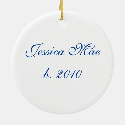 Kerstsnowflake & Ball-versiering Naam toevoegen Keramisch Ornament (Achterkant)