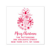 Kerstsnowflake Bauble Name Return Address Zelfinktende Stempel (Design)