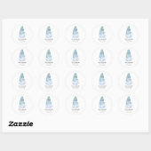 kerstsnowflake Blue Milkshake-adres Ronde Sticker (Vel)