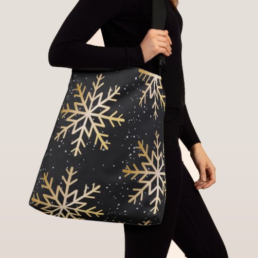kerstsnowflake crossbody tas (Dichtbij)