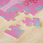 kerstsnowflake Cute Unicorn Pink Legpuzzel (Zijkant)