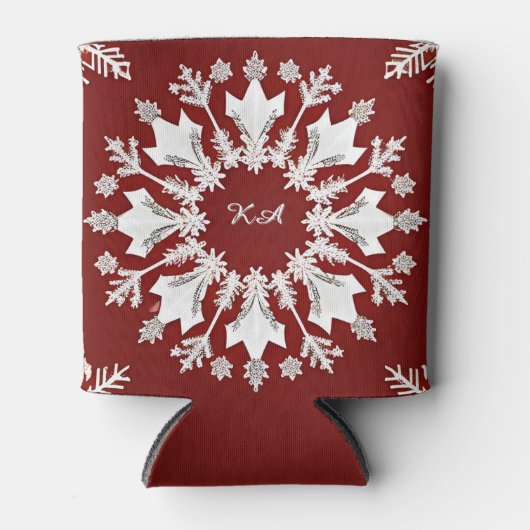 kerstsnowflake-design blikjeskoeler (Voorkant)
