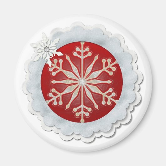 kerstsnowflake-design magneet (Voorkant)