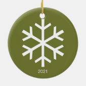 Kerstsnowflake: dubbelzijdige foto keramisch ornament (Achterkant)