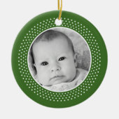 Kerstsnowflake: dubbelzijdige foto keramisch ornament (Voorkant)