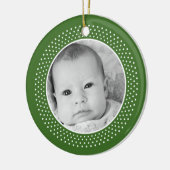 Kerstsnowflake: dubbelzijdige foto keramisch ornament (Links)