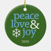 Kerstsnowflake: dubbelzijdige foto keramisch ornament (Achterkant)