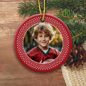 Kerstsnowflake: dubbelzijdige foto keramisch ornament