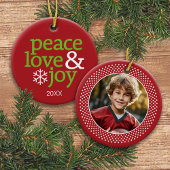 Kerstsnowflake: dubbelzijdige foto keramisch ornament