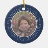 Kerstsnowflake: dubbelzijdige foto keramisch ornament (Voorkant)