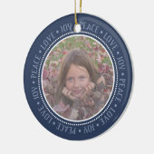 Kerstsnowflake: dubbelzijdige foto keramisch ornament (Links)