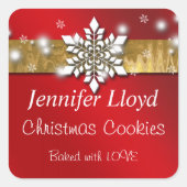 kerstsnowflake, goudolie, feestelijke Stickers (Voorkant)