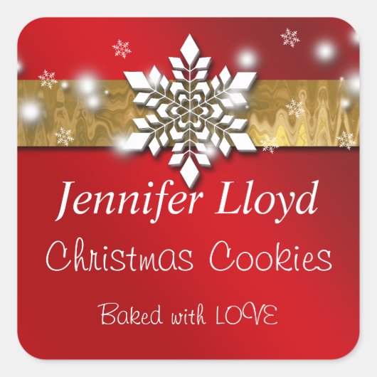 kerstsnowflake, goudolie, feestelijke Stickers (Voorkant)