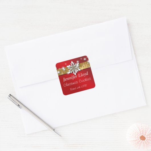 kerstsnowflake, goudolie, feestelijke Stickers (Envelop)