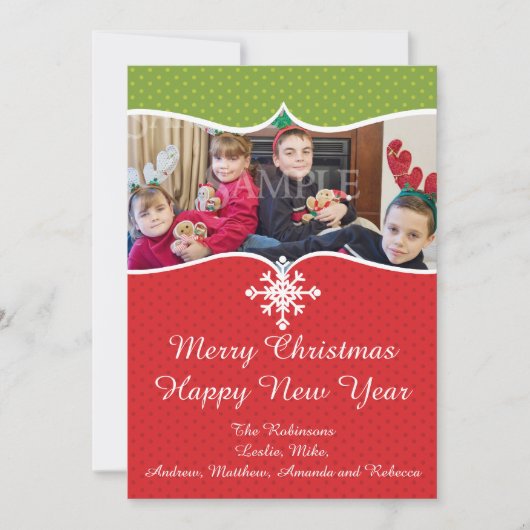 kerstsnowflake Groupon Feestdagenkaart (Voorkant)