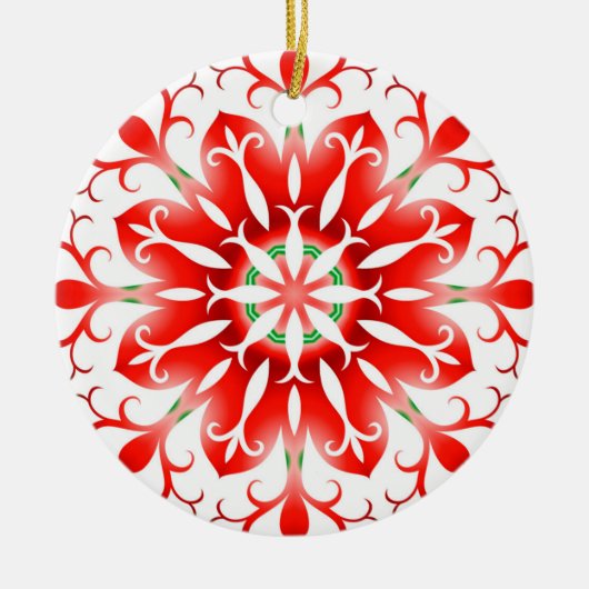 kerstsnowflake keramisch ornament (Voorkant)
