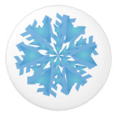 kerstsnowflake keramische Knoop Keramische Knop (Voorkant)