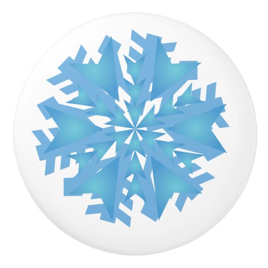 kerstsnowflake keramische Knoop Keramische Knop (Voorkant)