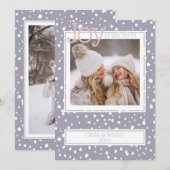 kerstsnowflake Lila foto-Lijst (Voorkant / Achterkant)