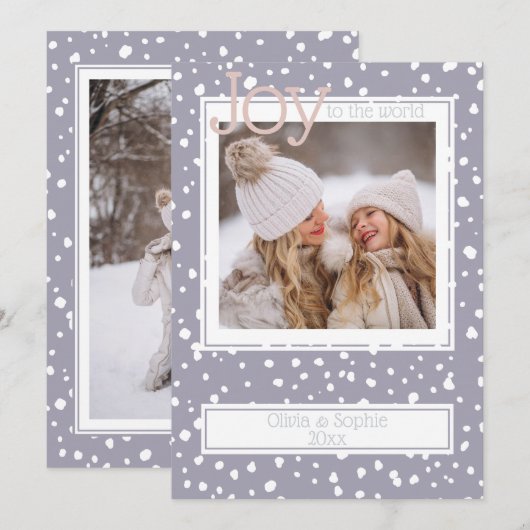 kerstsnowflake Lila foto-Lijst (Voorkant / Achterkant)