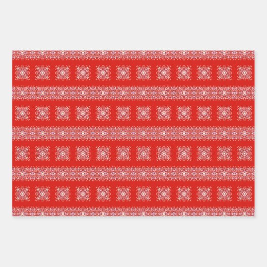 Kerstsnowflake Luxury Pattern Pset Inpakpapier Vel (Voorkant)